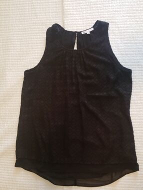 DR2 Black Textured Sleeveless  Top Lined